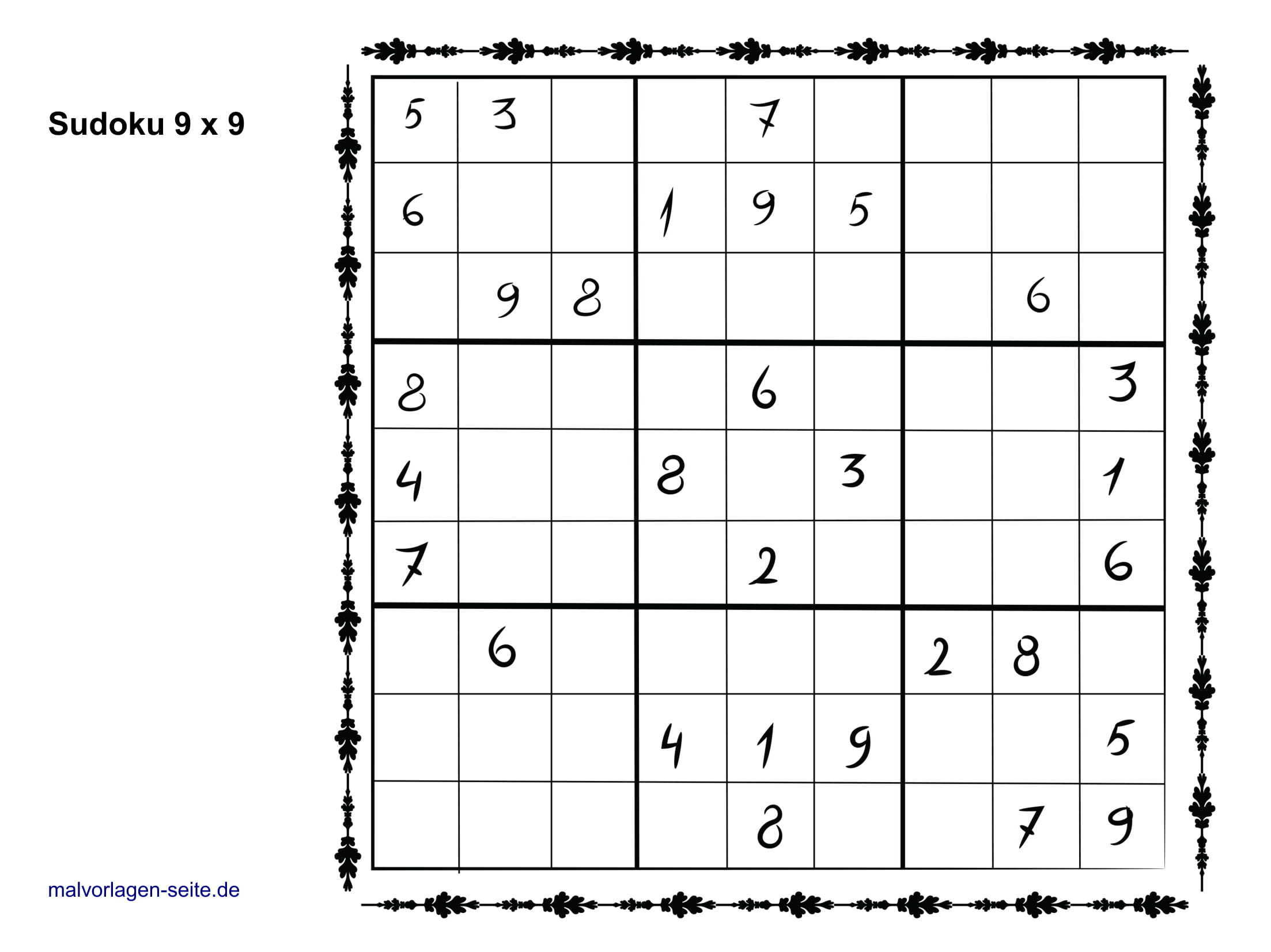 Sudoku Templates 9x9 Simple Sudoku Templates Download Free