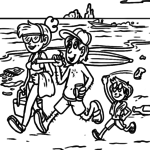 Malvorlage Müll am Strand