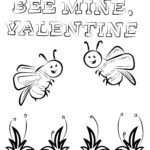 Malvorlage Valentinstag - Bee mine, Valentine
