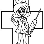 Ausmalbild Arzt Spritze