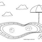 Malvorlage für kleine Kinder - Freibad