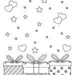 Malvorlage für kleine Kinder - Geschenke