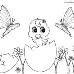 Malvorlage für kleine Kinder - Küken