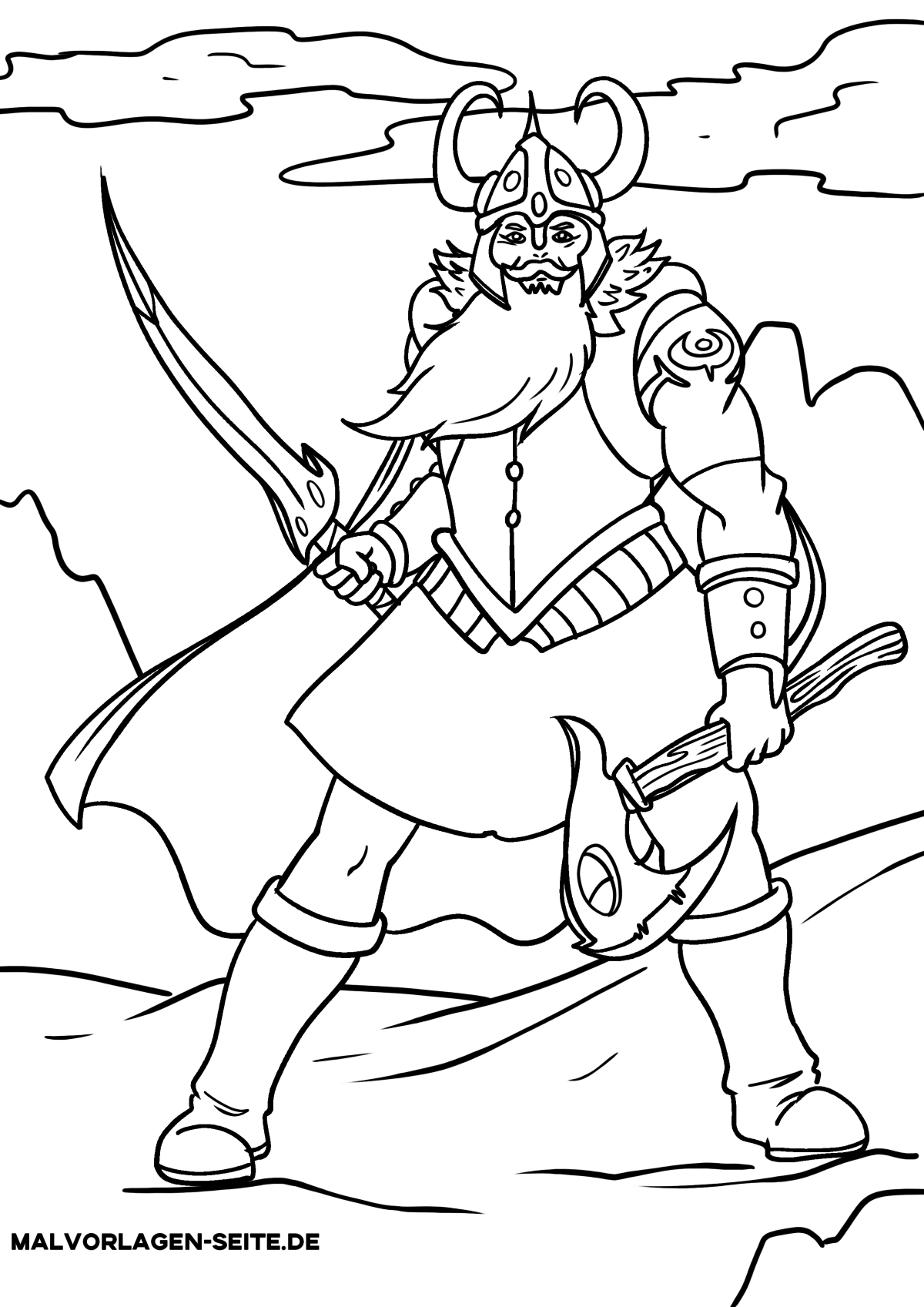 Malvorlage Wikinger