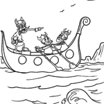 Malvorlage Wikinger rudern