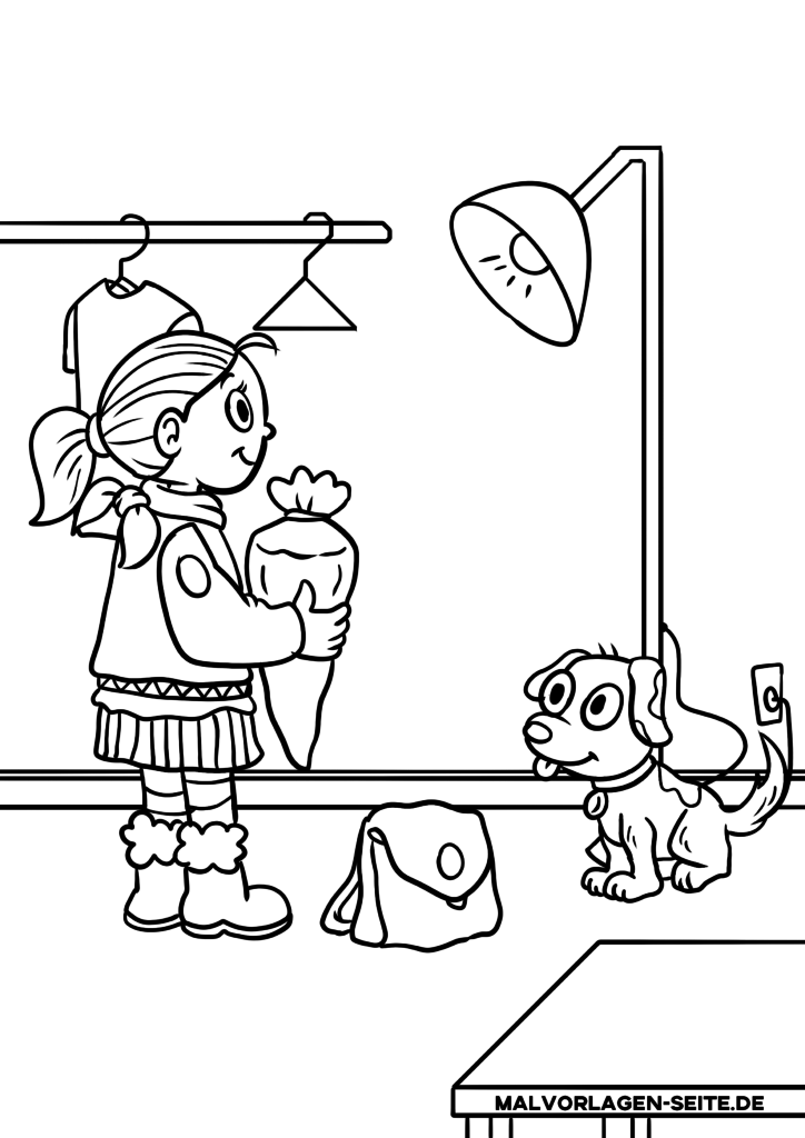 Malvorlagen und Ausmalbilder für Kinder zum Thema Schule