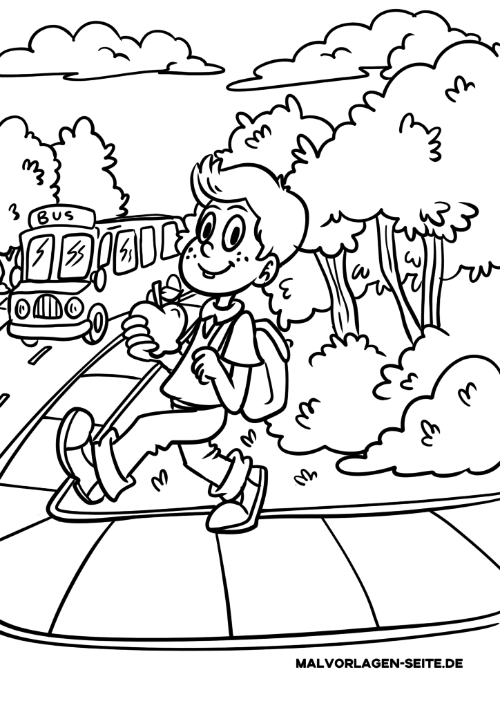 Malvorlage Schule Schulbus Kostenlose Ausmalbilder