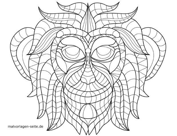 Malvorlage Tiermandala Affe | Mandala - Ausmalbilder kostenlos