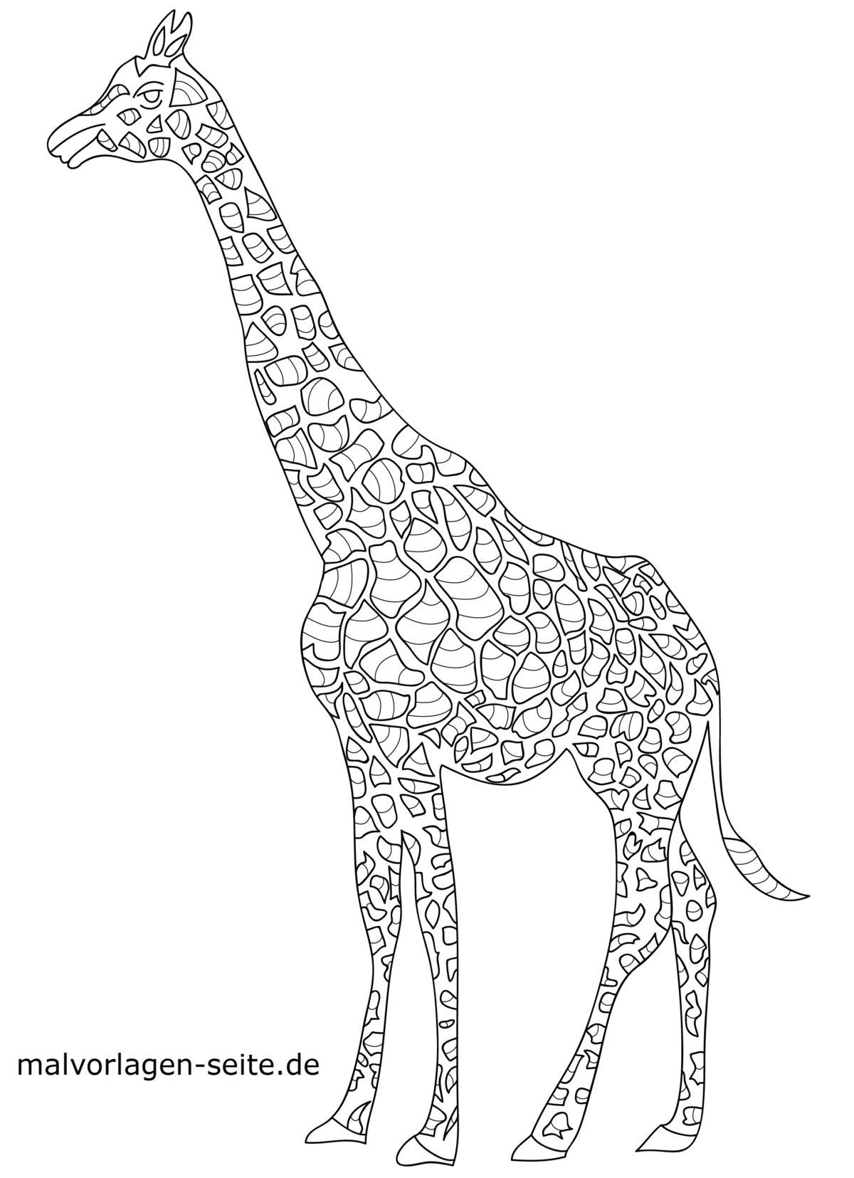 Mosaik Malvorlage Giraffe | Mandala Tiere