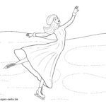 Malvorlage für kleine Kinder - Schlittschuh laufen