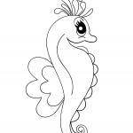 Malvorlage Seepferdchen für kleine Kinder zum Ausmalen