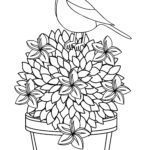 Malvorlage Pflanze im Blumentopf