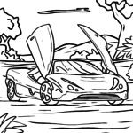 Malvorlage Auto mit Flügeltüren