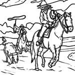 Malvorlage Cowboys