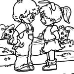 Malvorlage Kinder Malvorlage Kinder - Junge und Mädchen