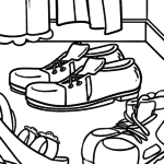 Malvorlage Kleidung - Schuhe