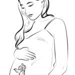 Malvorlage schwangere Frau / Schwangerschaft