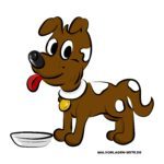 Fertig augemalter Hund Kindgerechte Zeichnung Hund in Farbe