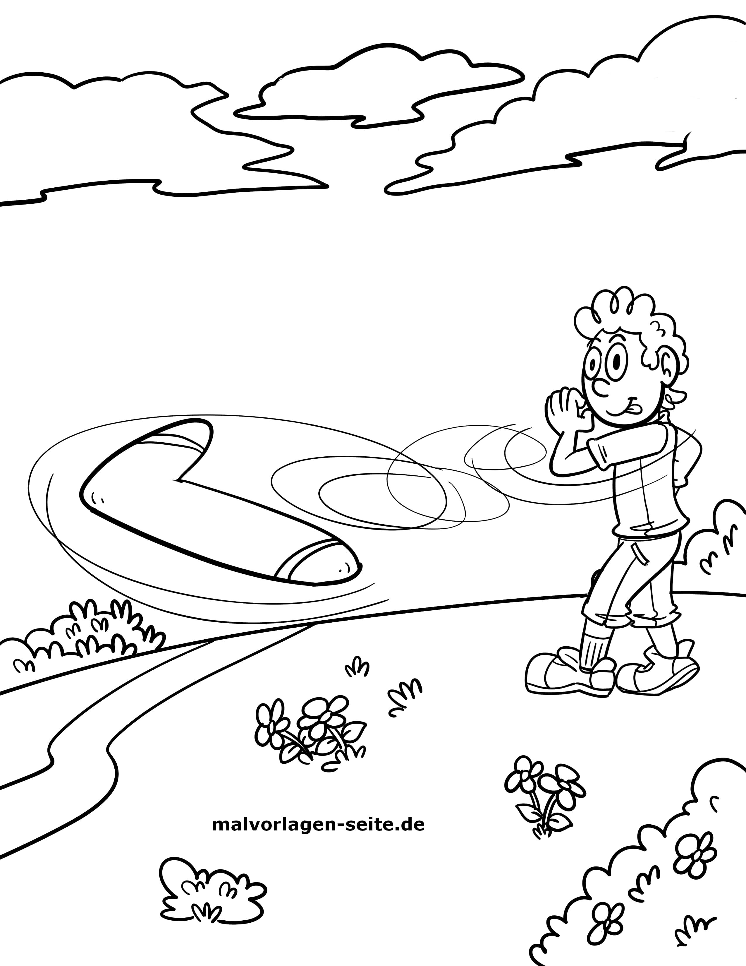 Malvorlage Bumerang werfen Ausmalbilder kostenlos