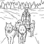 Malvorlage Hunde Schlitten Rennen