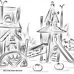 Suchbild für Kinder - Such die Maus auf dem Spielplatz