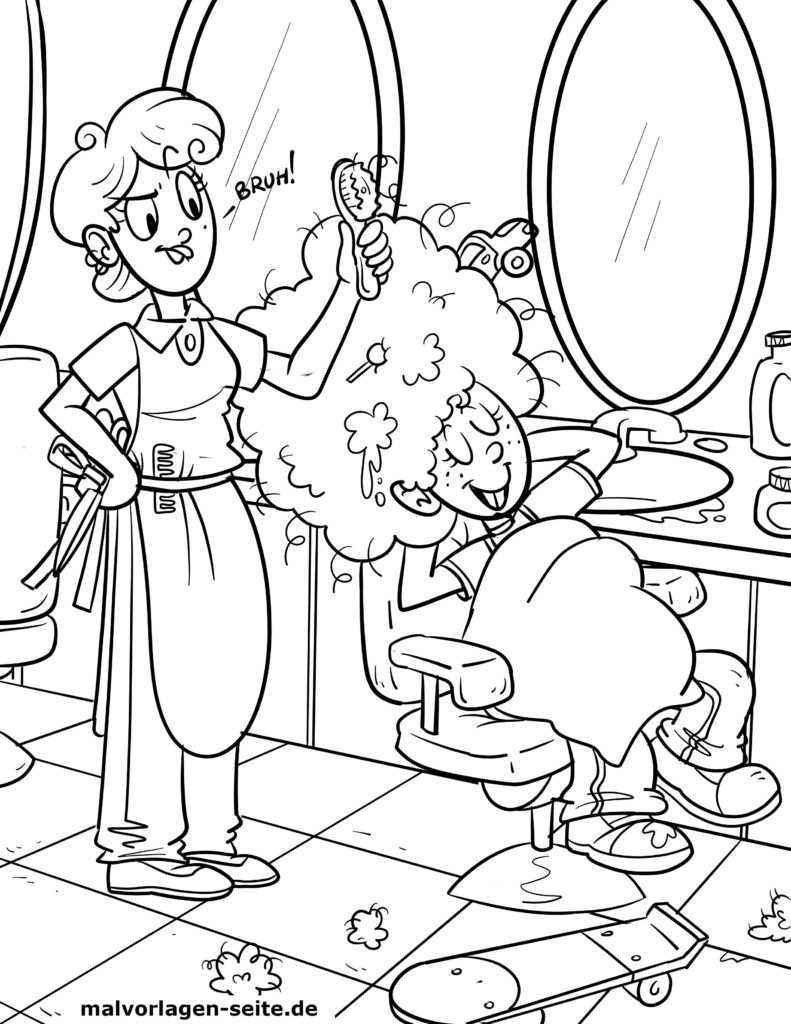 Malvorlage Friseurin Berufe Kostenlose Ausmalbilder