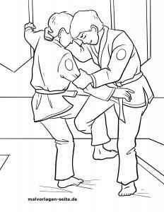 Malvorlage Judo zum Ausmalen