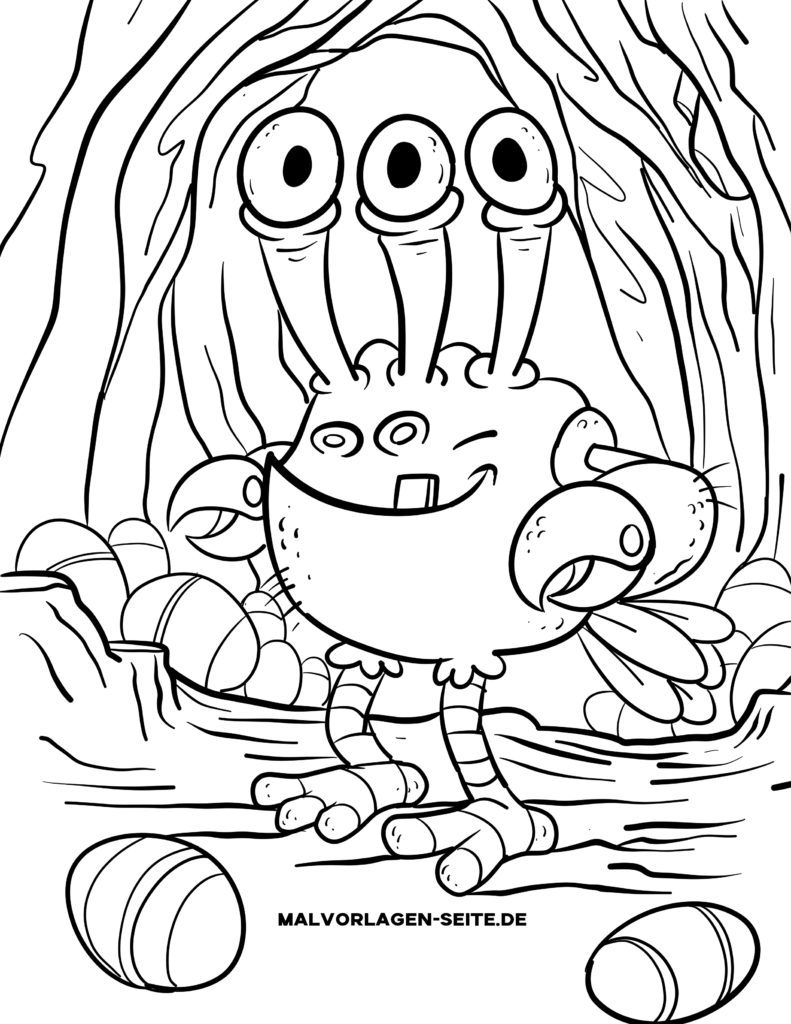  Malvorlage Monster - Jetzt kostenlos herunterladen Motiv 