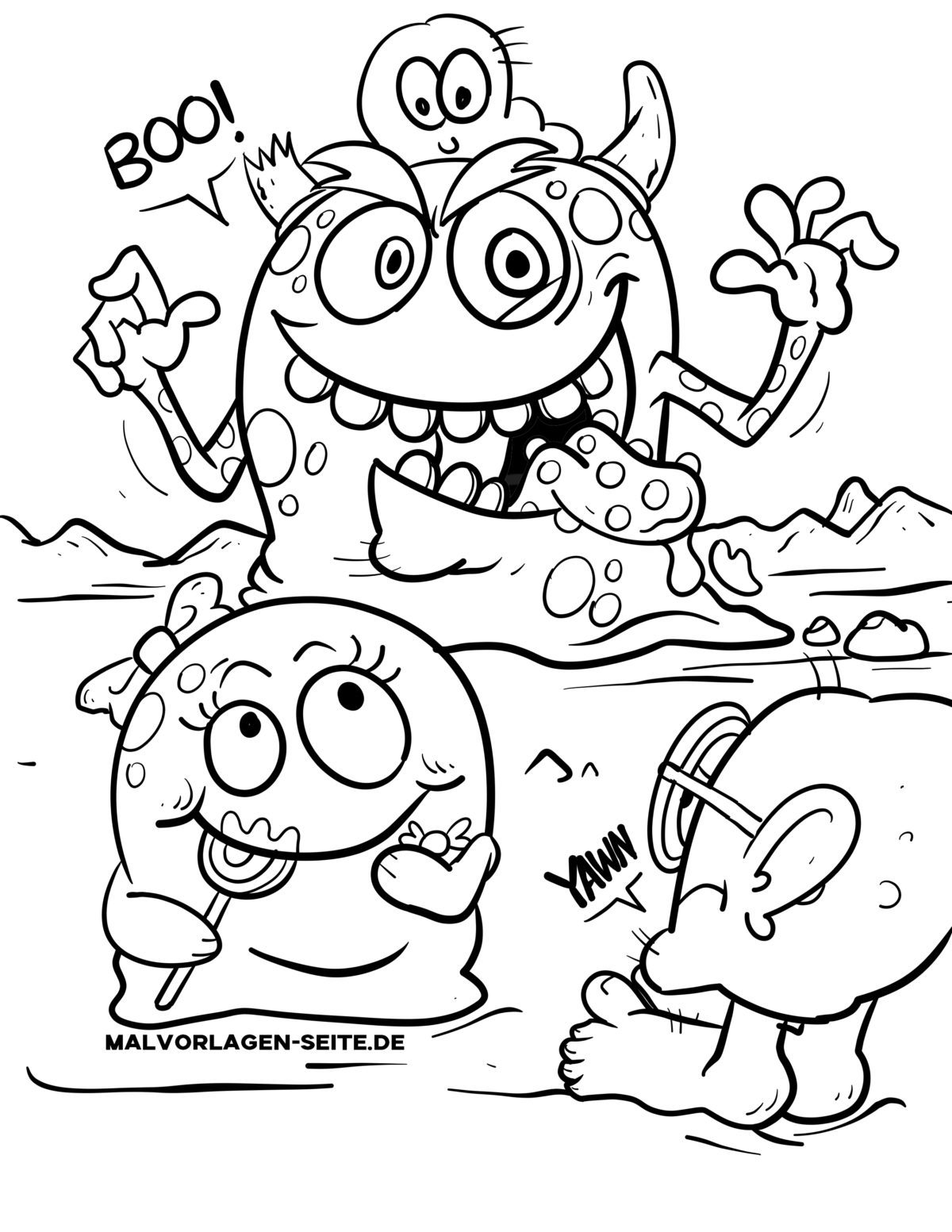 Malvorlage Monster-Kinder