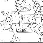 Malvorlage Sauna gehen zum Ausmalen