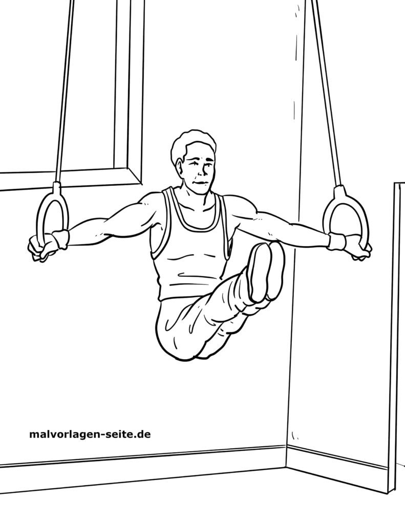 Malvorlage Turnen Ringe | Sport - Kostenlose Ausmalbilder