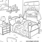 Malvorlage Bett