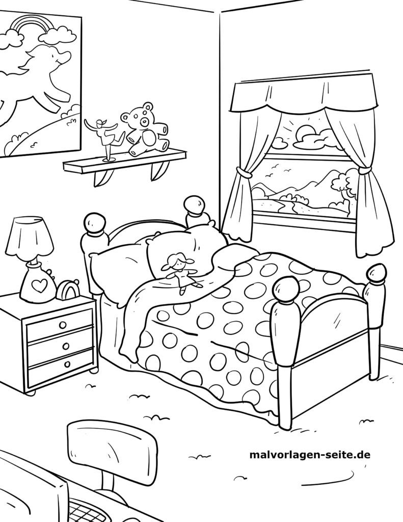 Malvorlage Bett Möbel Kostenlose Ausmalbilder Malvorlage Bett Möbel Kostenlose Ausmalbilder