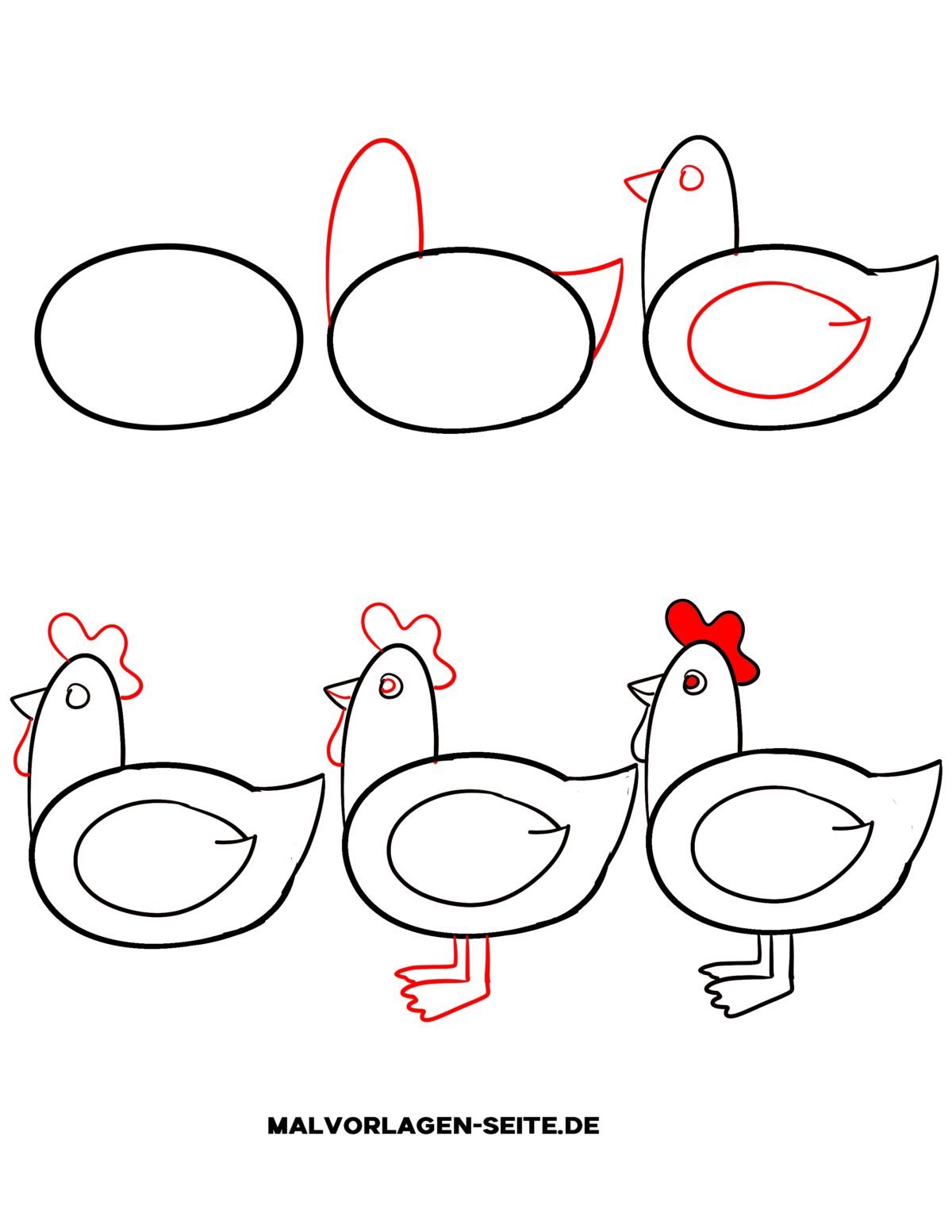 Ein Huhn zeichnen lernen