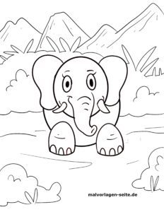Malvorlage für kleine Kinder - Elefant