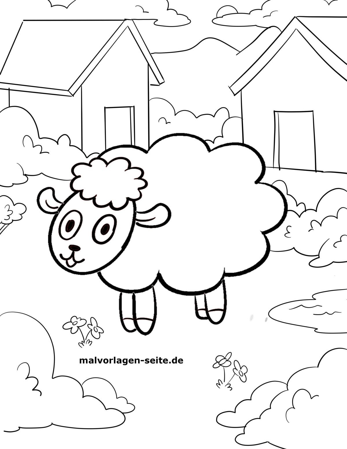 Malvorlage für kleine Kinder - Schaf