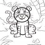 Ausmalbild für kleine Kinder - Tiger
