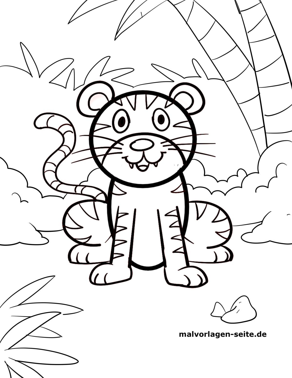 Malvorlage für kleine Kinder - Tiger