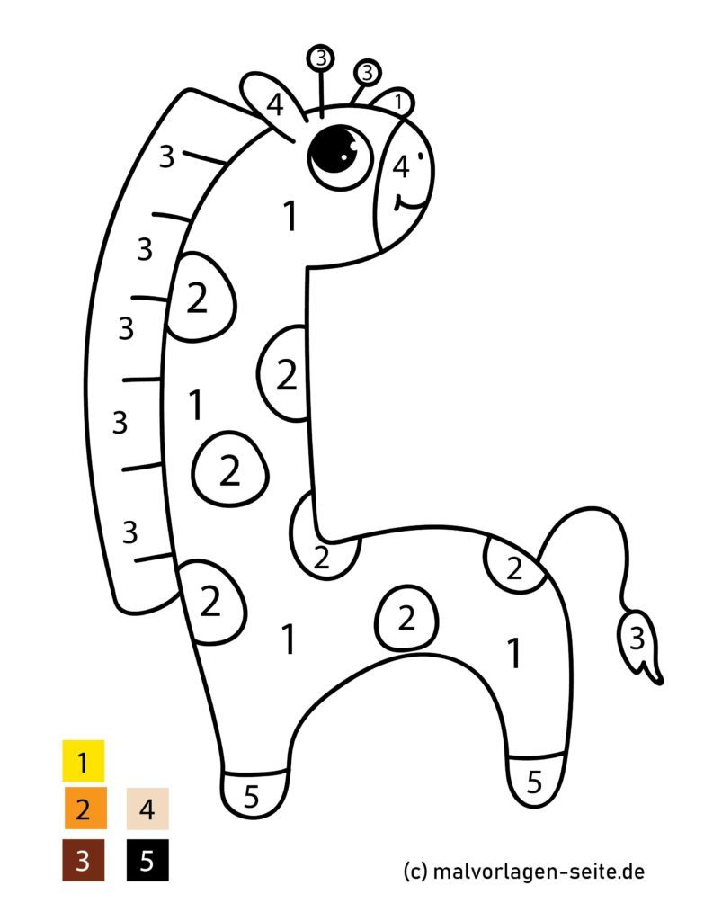 Ausmalbilder Giraffen kostenlos herunterladen und ausmalen