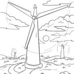Malvorlage Windkraftanlage / Windrad