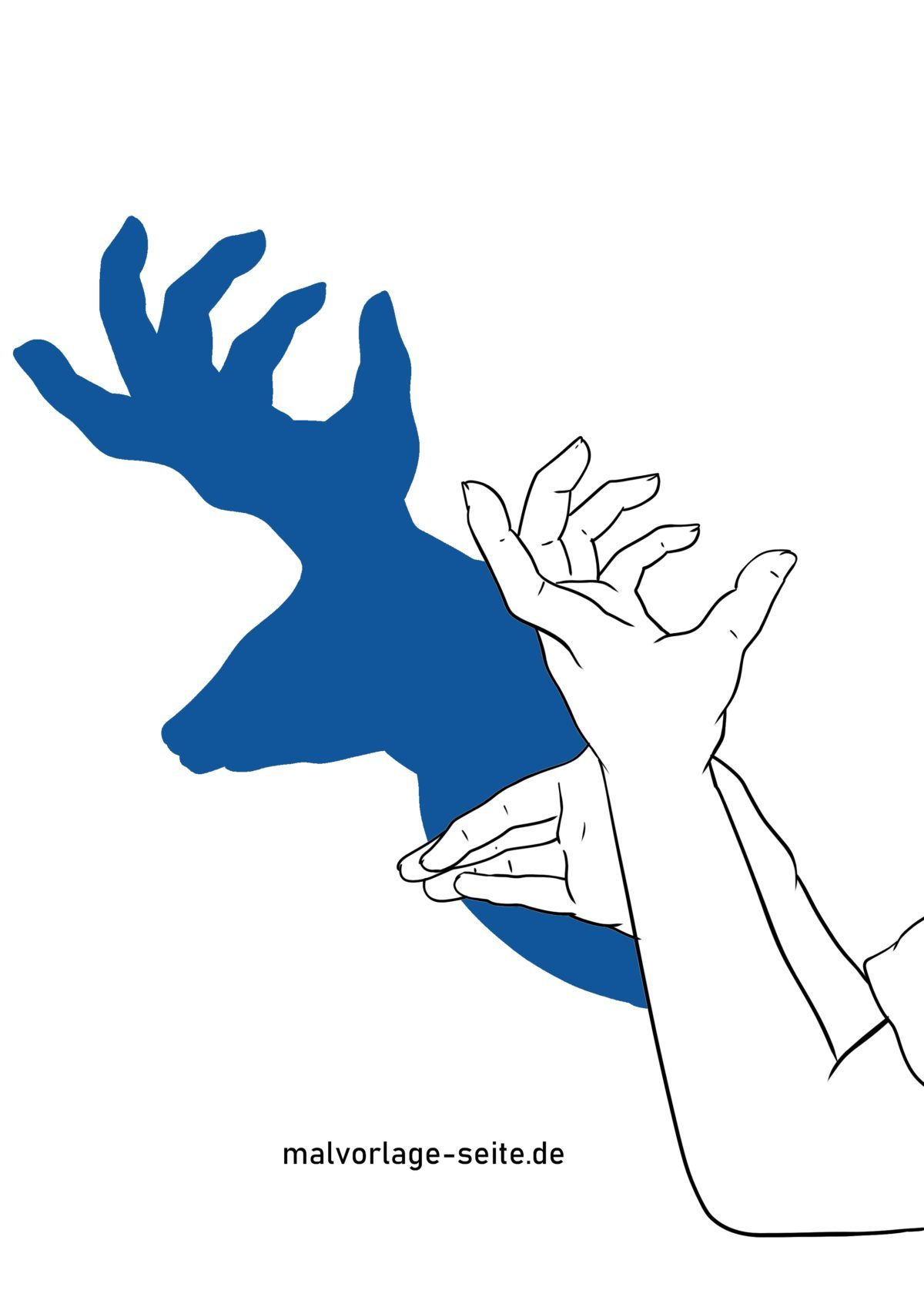 Schattenfigur / Handschatten Hirsch