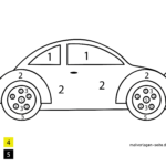 Malen nach Zahlen für Kinder - Auto