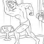Malvorlage Bodybuilding / Bodybuilder zum Ausmalen