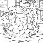 Malvorlage Henne und Eier 