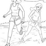 Malvorlage Laufen am Strand für die Fitness