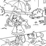 Malvorlage Kinder spielen im Regen Malvorlage Spielen im Regen