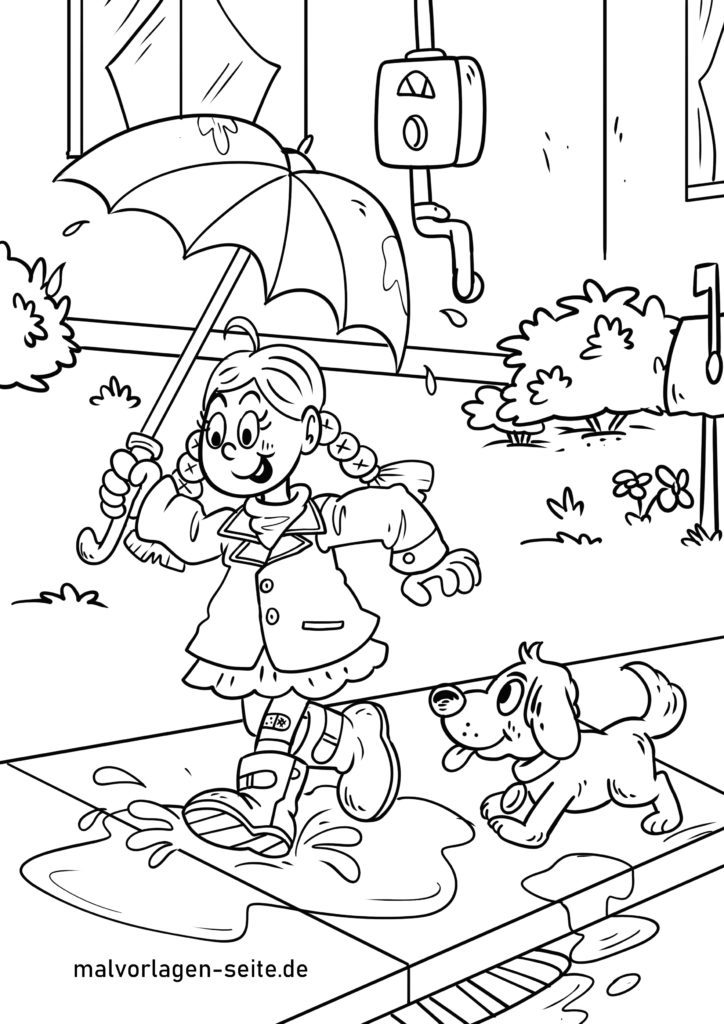Malvorlage Kinder spielen im Regen Kostenlose Ausmalbilder Malvorlage Kinder spielen im Regen Kostenlose Ausmalbilder