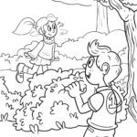 Malvorlage Kinder Verstecken spielen Malvorlage Verstecken spielen