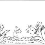 Gutschein Vorlage zum Ausmalen - Blumenwiese