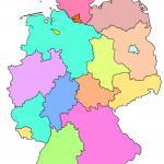 Bundesländer Deutschland Karte farbig ohne Beschriftung
